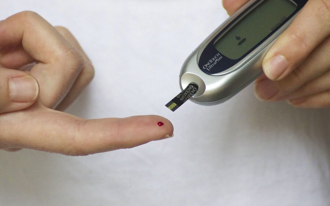 Person checking blood sugar